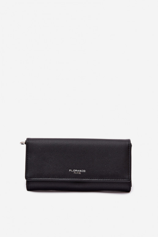 Black Suzette 2-in-1 Wallet Clutch With Strap
