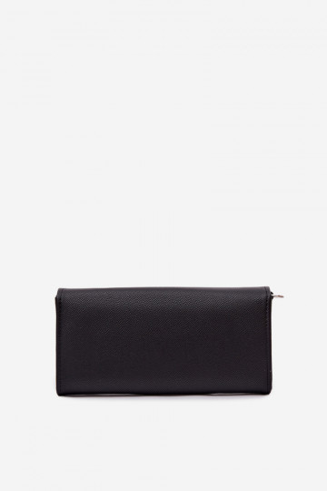 Black Suzette 2-in-1 Wallet Clutch With Strap 2