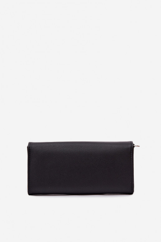 Black Suzette 2-in-1 Wallet Clutch With Strap