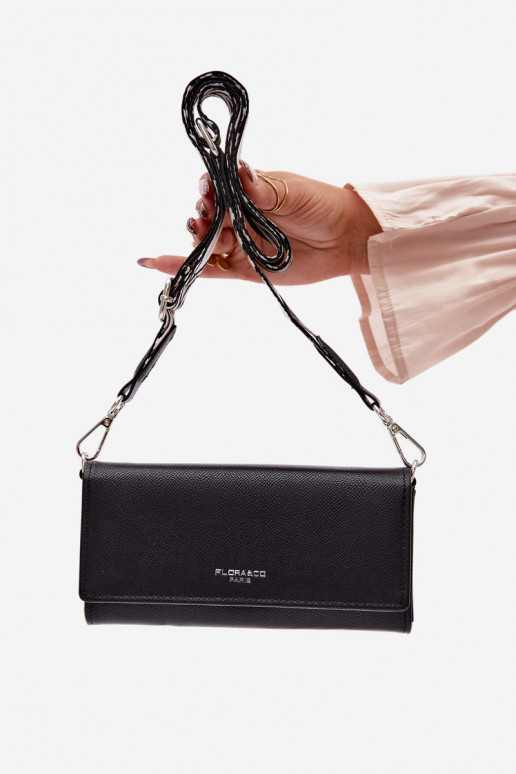 Black Suzette 2-in-1 Wallet Clutch With Strap