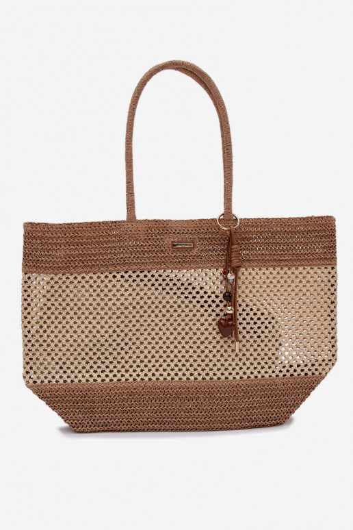 Large Beige Woven Shopper Bag Lucette