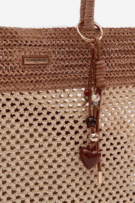 Large Beige Woven Shopper Bag Lucette