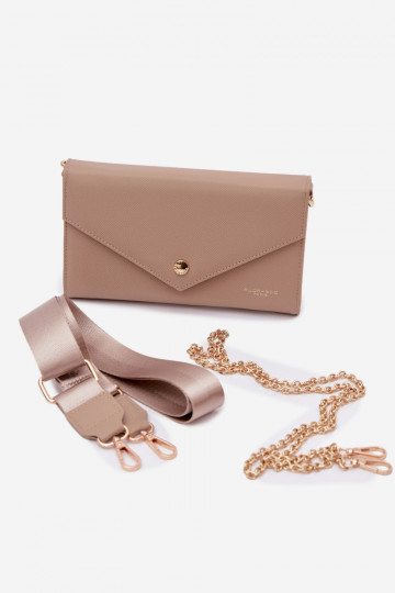 Beige Pauline 2-in-1 Clutch Wallet With Detachable Strap 2