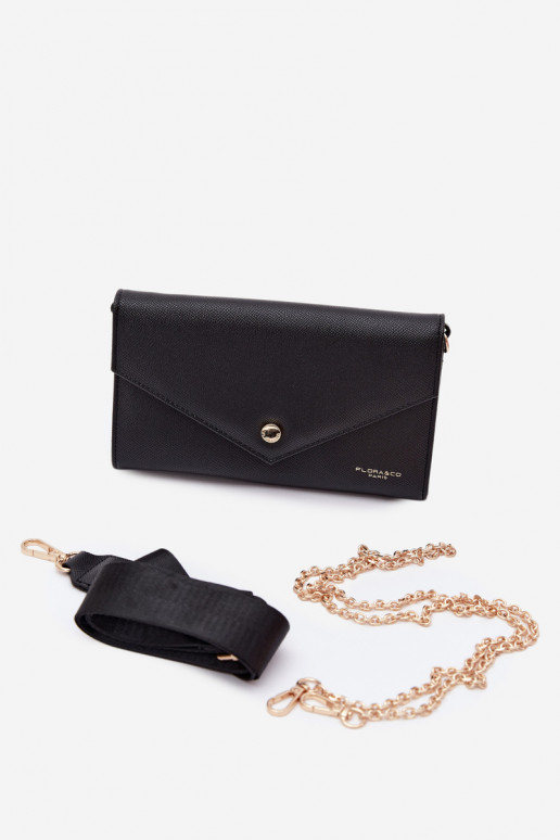 Clutch Purse Wallet 2-in-1 With Detachable Strap Black Pauline