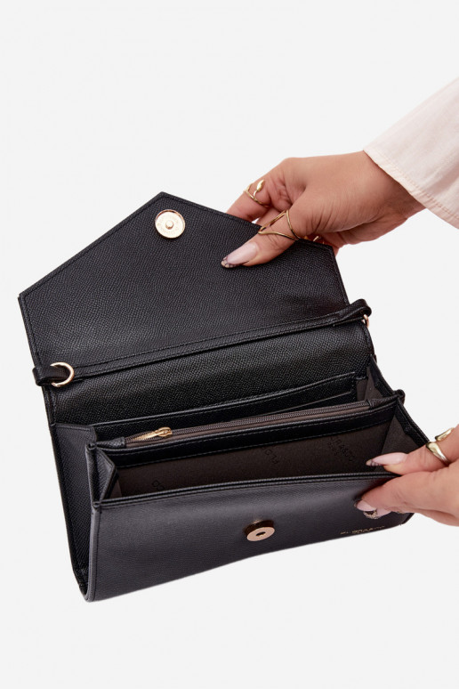 Clutch Purse Wallet 2-in-1 With Detachable Strap Black Pauline