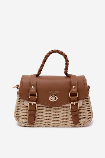 Small Beige-Brown Woven Bag Marline