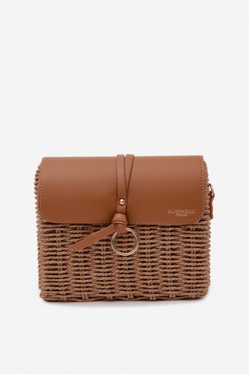 Small Woven Bag with Chain Brown Renara