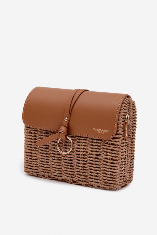 Small Woven Bag with Chain Brown Renara