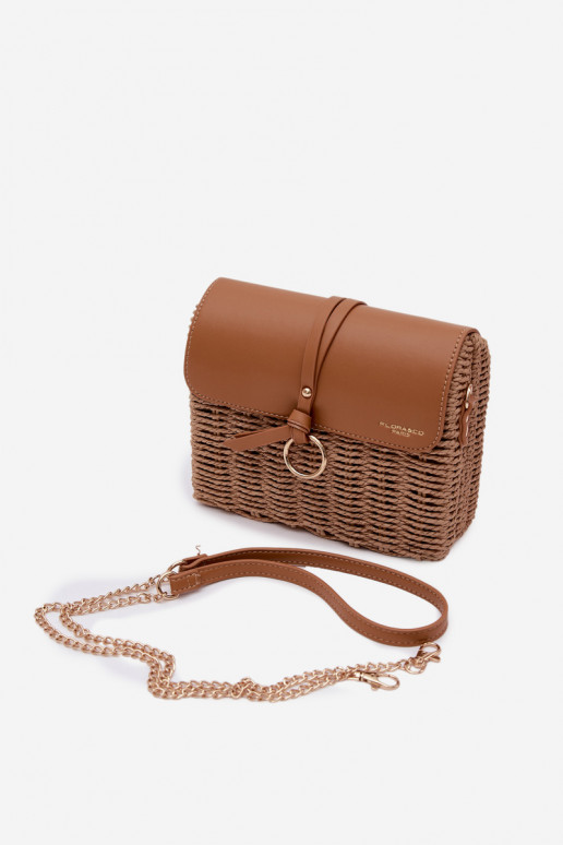 Small Woven Bag with Chain Brown Renara