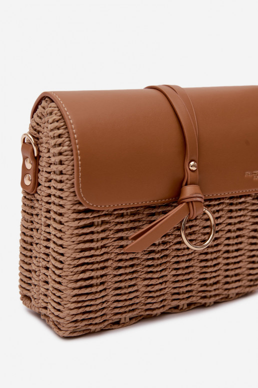 Small Woven Bag with Chain Brown Renara