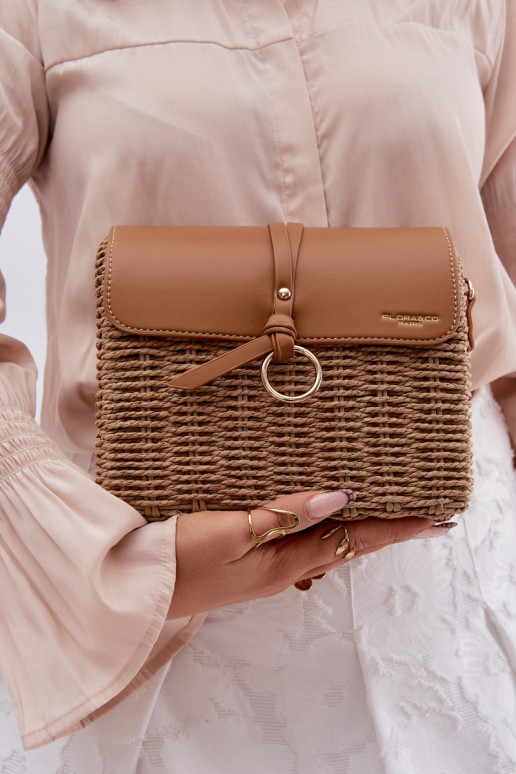 Small Woven Bag with Chain Brown Renara