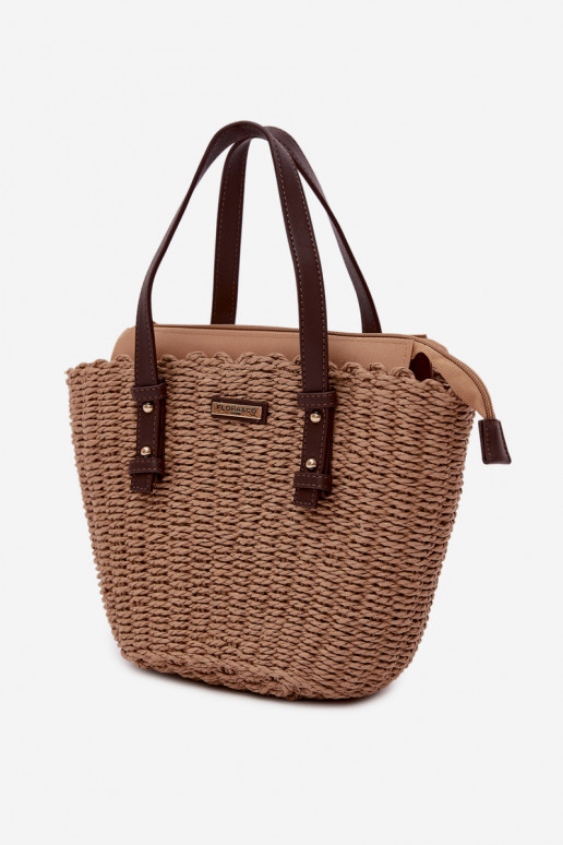 Lucienne Brown Woven Basket Bag