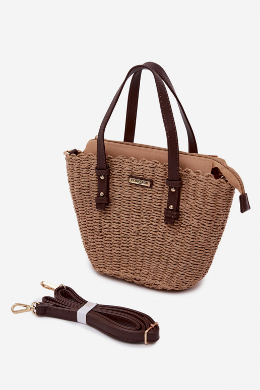 Lucienne Brown Woven Basket Bag
