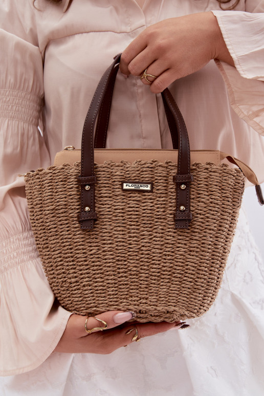 Lucienne Brown Woven Basket Bag