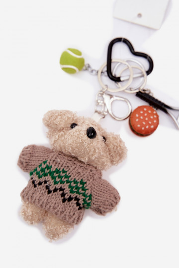 Silver Keychain Bag Pendant Teddy Bear Rocket Ball 2