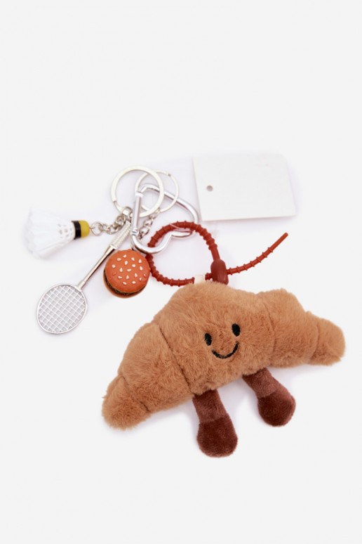 Keychain Bag Charm Roulade Rocket Flyer Hamburger Beige