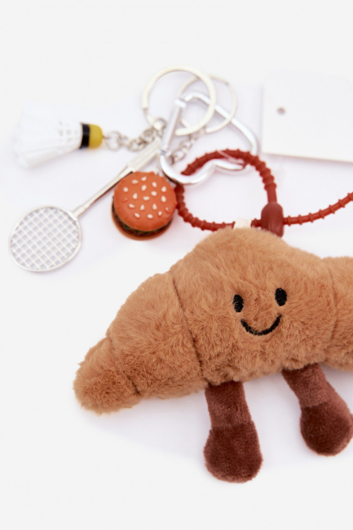 Keychain Bag Charm Roulade Rocket Flyer Hamburger Beige