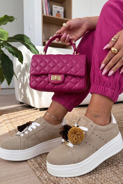 Sand colored platform sneakers Oktawia