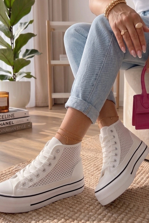 White ankle sneakers Piper