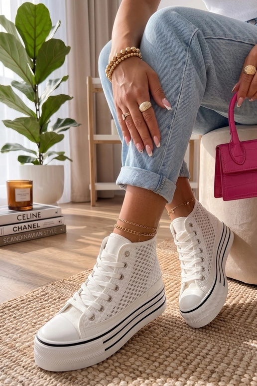 White ankle sneakers Piper