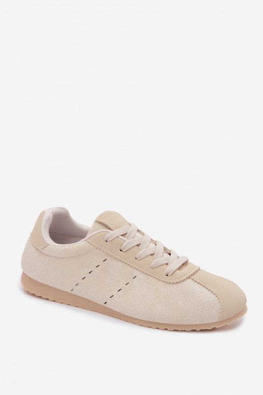 Ivory women's sneakers in faux suede Melvelin