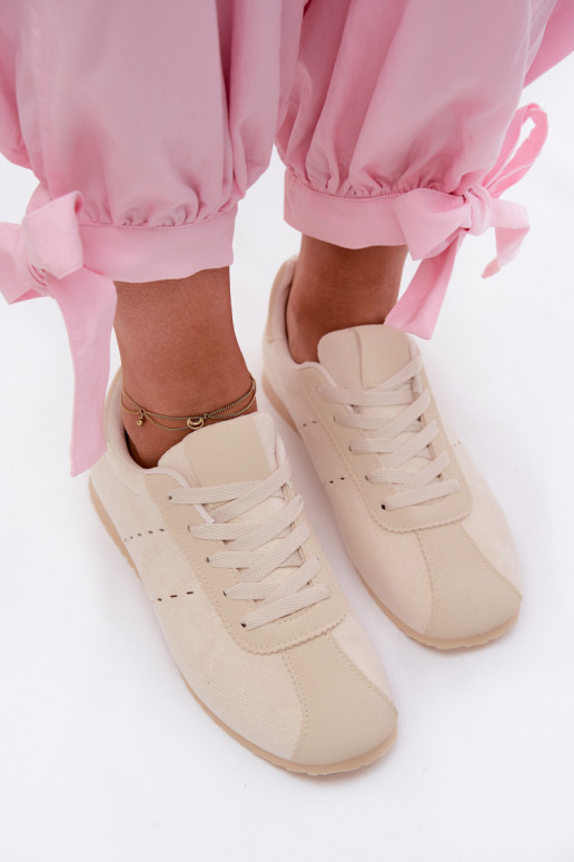 Ivory women's sneakers in faux suede Melvelin