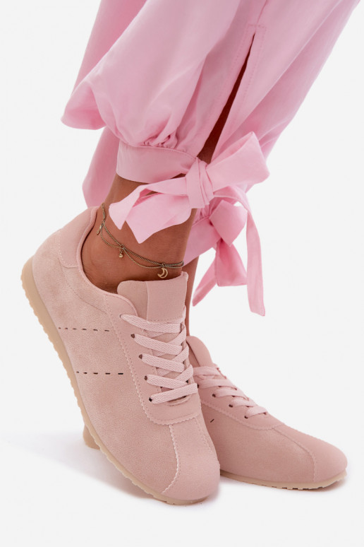 Women's Eco Suede Low Pink Sneakers Melvelin