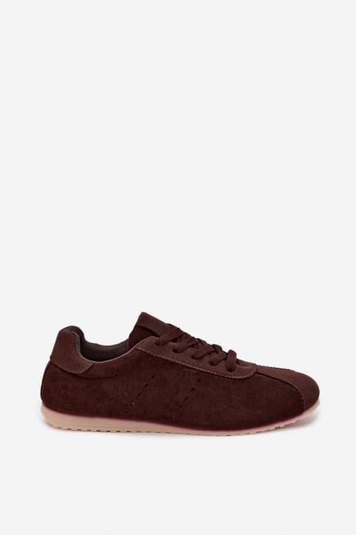 Women's Eco Suede Low Chocolate Sneakers Melvelin