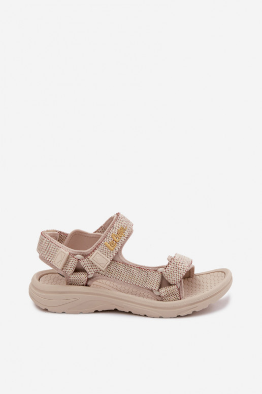 Sand-colored women's sandals Lee Cooper LCIN-26-34-4431L