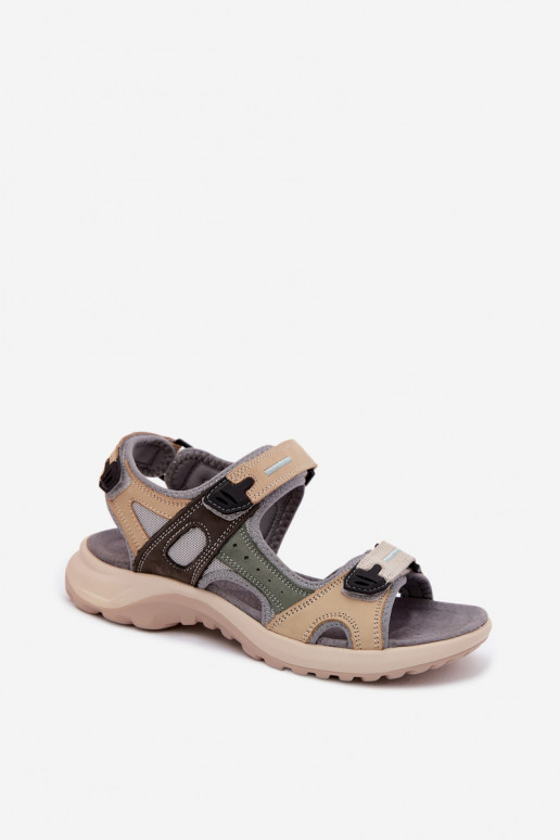 Leather Women's Sporty Style Gray Morenia Sandals