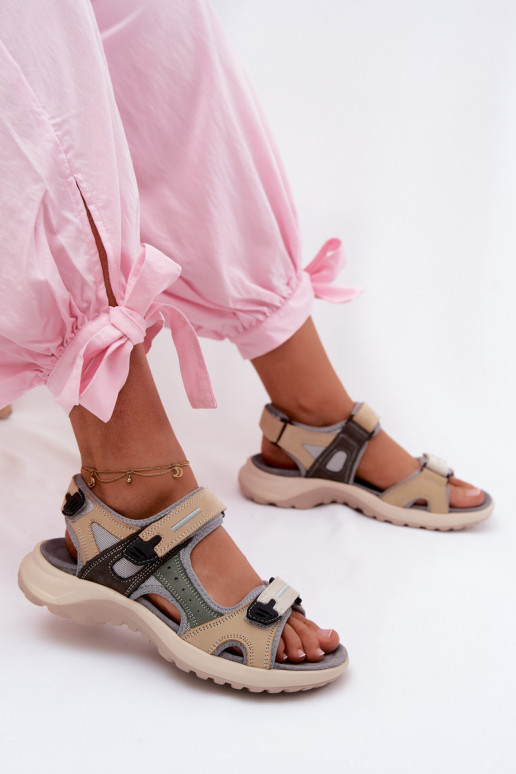 Leather Women's Sporty Style Gray Morenia Sandals