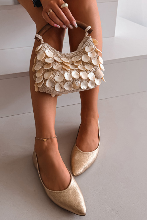 Eco Leather Ballerinas Gold Nelisa