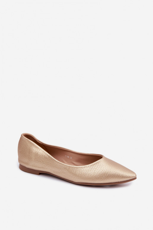 Eco Leather Ballerinas Gold Nelisa