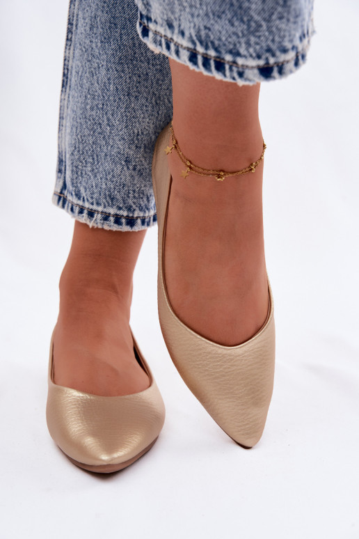 Eco Leather Ballerinas Gold Nelisa