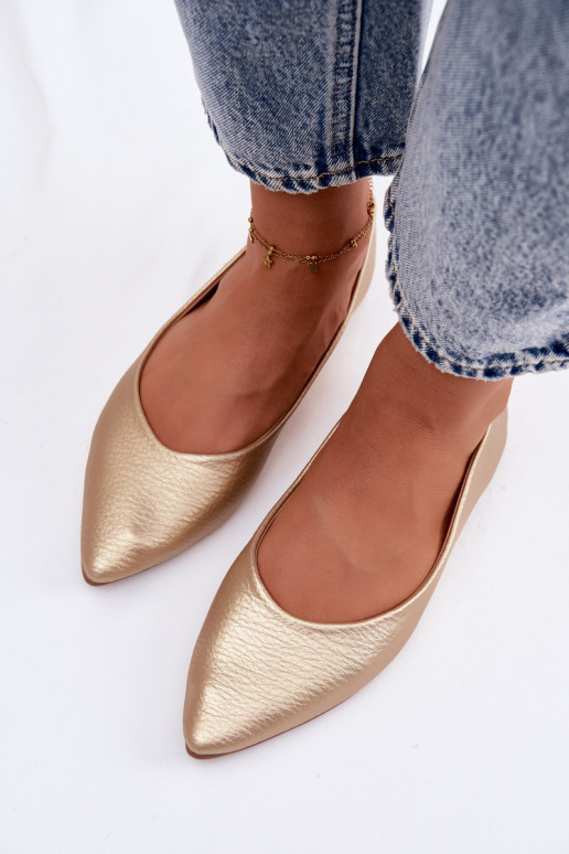 Eco Leather Ballerinas Gold Nelisa