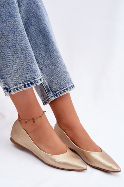 Eco Leather Ballerinas Gold Nelisa