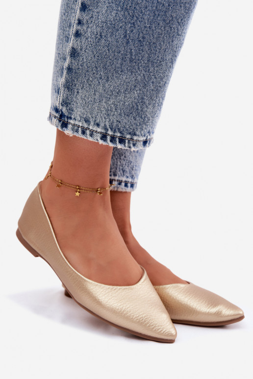 Eco Leather Ballerinas Gold Nelisa
