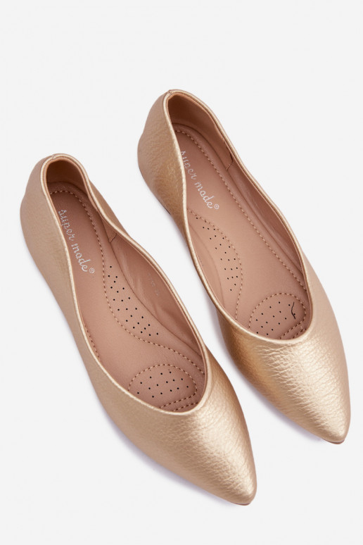 Eco Leather Ballerinas Gold Nelisa