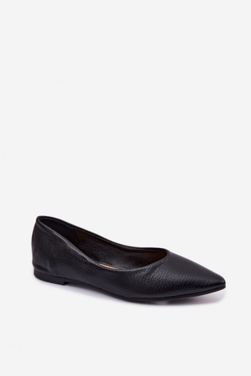 Black Eco Leather Ballerinas Nelisa