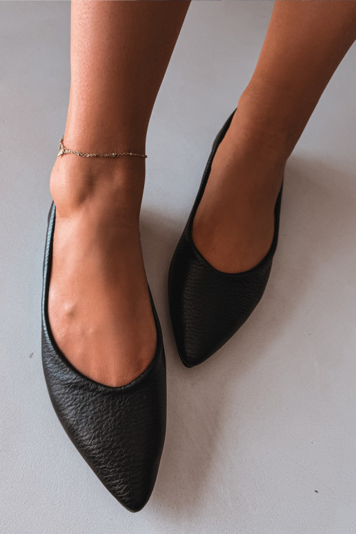 Black Eco Leather Ballerinas Nelisa