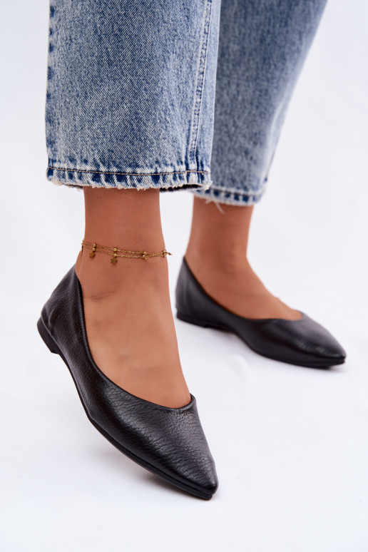Black Eco Leather Ballerinas Nelisa
