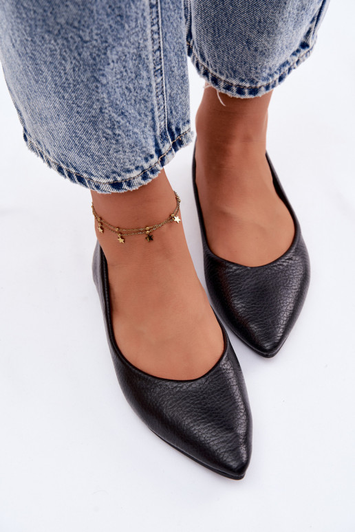 Black Eco Leather Ballerinas Nelisa