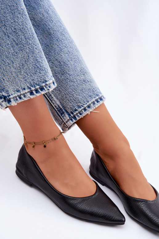 Black Eco Leather Ballerinas Nelisa
