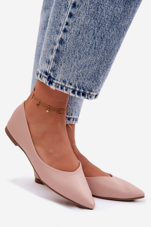 Pink Eco Leather Ballerinas Nelisa