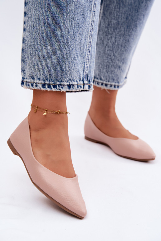 Pink Eco Leather Ballerinas Nelisa
