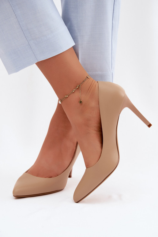 Eco Leather Heels Sergio Leone 1339 Beige