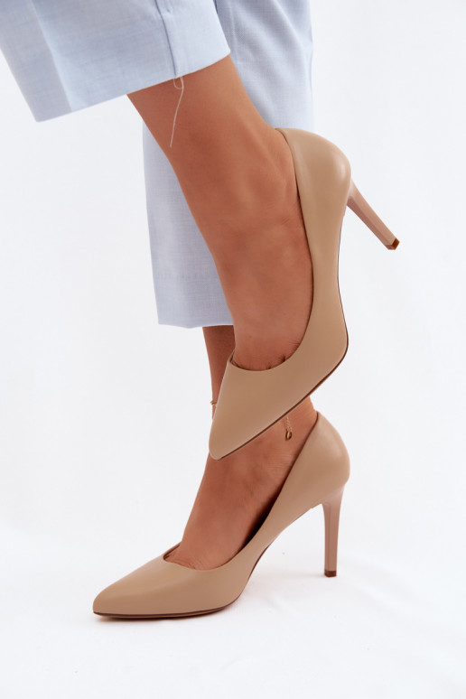 Eco Leather Heels Sergio Leone 1339 Beige