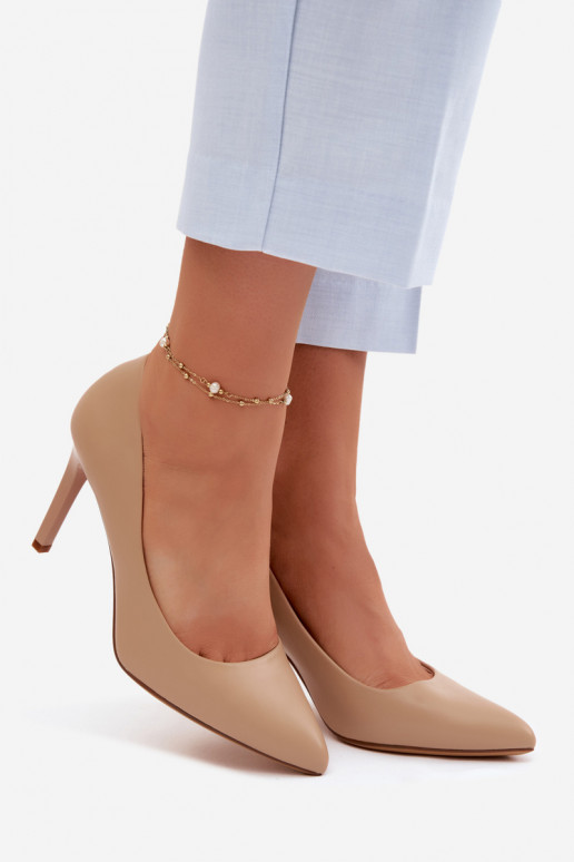 Eco Leather Heels Sergio Leone 1339 Beige