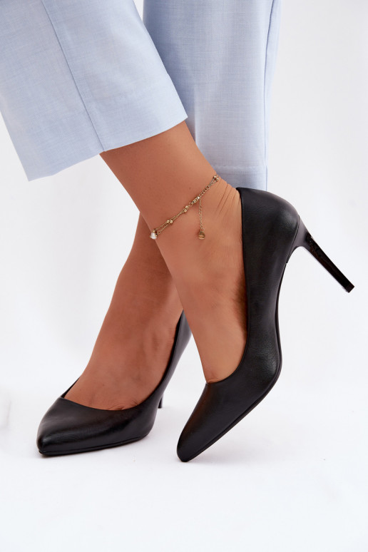 Eko Skórzane Szpilki Sergio Leone 1339 Czarne