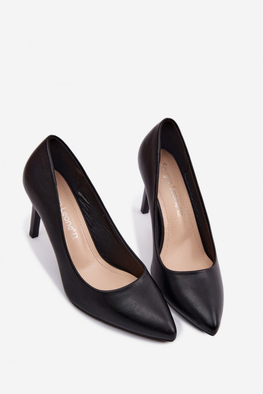 Eco Leather Heels Sergio Leone 1339 Black